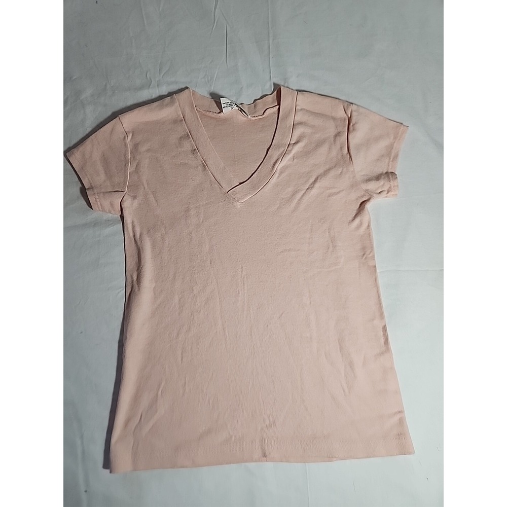 Michael Stars Pink Short Sleeve V-neckline Knit Top One Size Fits Most